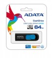 Adata DashDrive UV128 64GB USB3.0 czarno - niebieski 90MB / 40MB