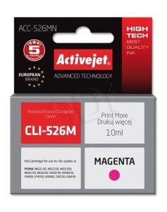 Tusz ActiveJet ACC-526MN Magenta do drukarki Canon - zamiennik Canon CLI526M
