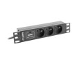 LANBERG Listwa zasilająca Rack PDU 10 1U 3x PL 2m 10A czarna C14