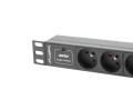 LANBERG Listwa zasilająca Rack PDU 10 1U 3x PL 2m 10A czarna C14