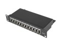 LANBERG Patch Panel 12 Port 1U 10' cali kategoria 6 ekranowany czarny