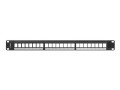 LANBERG Patch panel pusty 24 porty 1U 19 cali czarny do modułów keystone