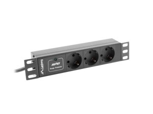 Lanberg Listwa zasilająca Rack PDU 10 cali 1U 3x Schuko 2m 16A czarna