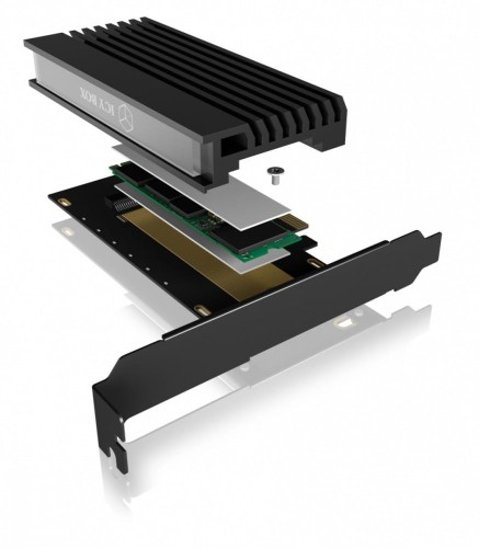 IcyBox IB-PCI214M2-HSL Karta PCIe z gniazdem M.2 M-Key dla jednego dysku SSD M.2 NVMe