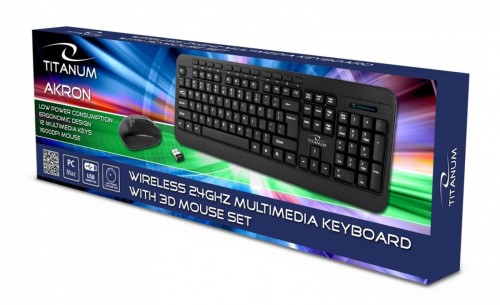 Esperanza Titanum zestaw bezprzewodowy klawiatura+mysz akron usb 2,4 ghz