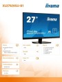 IIYAMA Monitor 27 cali XU2792HSU-B1 IPS,Full HD,HDMI,DP,VGA,USB,SLIM