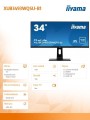 IIYAMA Monitor 34 cali XUB3493WQSU-B1 IPS UWQHD DP/USB/2xHDMI