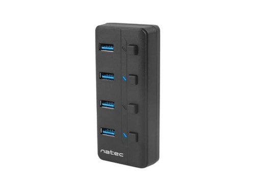 NATEC Hub USB 4 porty Mantis 2 USB 3.0 z włącznikiem + zasilacz