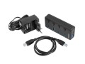 NATEC Hub USB 4 porty Mantis 2 USB 3.0 z włącznikiem + zasilacz