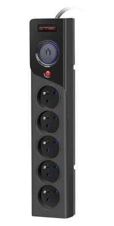ARMAC Listwa zasilająca Z5 3m 5x230V 10A  Z5/30/CZ czarna