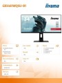 IIYAMA Monitor 34 cale GB3461WQSU-B1 IPS,UWQHD,144HZ,1MS,USB3.0,2xHDMI,2xDP.
