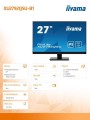 IIYAMA Monitor 27 cali XU2792QSU-B1 IPS,WQHD,DVI,HDMI,DP,USB3.0.FREESYNC