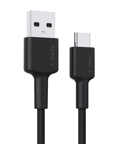 AUKEY CB-CA2 nylonowy kabel Quick Charge USB C-USB 3.1 | FCP | AFC | 2m | 5 Gbps | 3A | 60W PD | 20V