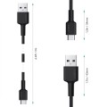 AUKEY CB-CA2 nylonowy kabel Quick Charge USB C-USB 3.1 | FCP | AFC | 2m | 5 Gbps | 3A | 60W PD | 20V