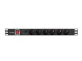 LANBERG Listwa zasil.rack PDU 1U 16A 2m 6 gn. PDU-06E-0200-BK