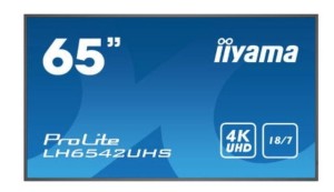 IIYAMA Monitor wielkoformatowy 64.5 cala LH6542UHS-B3 4K,18/7,SDM,IPS,LAN,PION,500cd/m2,OS8.0