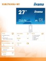 IIYAMA Monitor 27 cali XUB2792HSU-W1 IPS,FHD,HDMI,DP,VGA,SLIM,USB,4MS,GŁOŚNIK