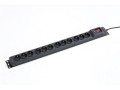 ARMAC Listwa przeciwprzepięciowa  M12/16A Rack 19'' 2.5m czarna (12 gniazd) do montażu pionowego