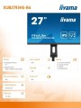 IIYAMA Monitor  27 cali XUB2793HS-B4 IPS, FHD, HDMI, DP, VGA, 2x2W, HAS, 300cd/m2