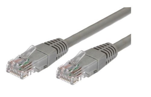 TB Kabel Patchcord kat.5e RJ45 UTP 1m. szary  - paczka 10 sztuk