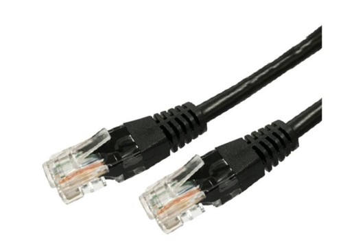 TB Kabel Patchcord kat.6 RJ45 UTP 1m. czarny  - paczka 10 sztuk