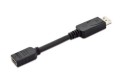 ASSMANN Kabel adapter Displayport 1.1a z zatrzaskiem Typ DP/HDMI A M/Ż czarny 0,15m