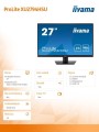 IIYAMA Monitor 27 cali XU2794HSU-B1 VA,FHD,HDMI,DP,USB3.0