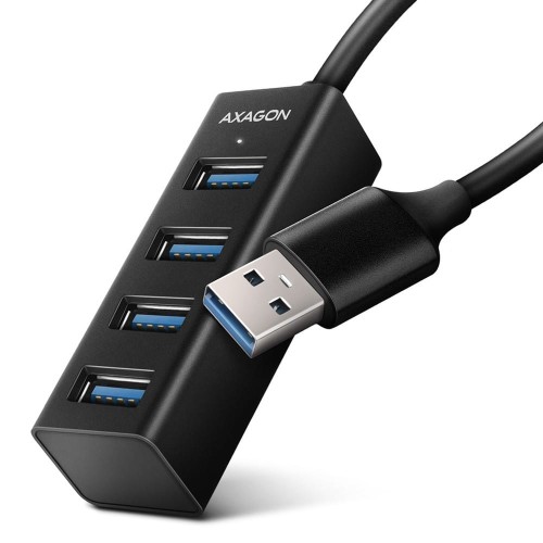 AXAGON  Hub 4-portowy Mini metalowy USB 3.2 Gen 1 HUE-M1A, 20cm USB-A kabel