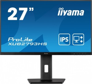 IIYAMA Monitor 27 cali XUB2793HS-B5 IPS,FHD,HDMI,DP,2x2W,HAS(150mm),300cd