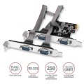 AXAGON PCEA-S4N Kontroler PCIe 4x port szeregowy (RS232) 250 kbps, w zestawie SP &amp; LP