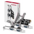 AXAGON PCEA-S4N Kontroler PCIe 4x port szeregowy (RS232) 250 kbps, w zestawie SP &amp; LP