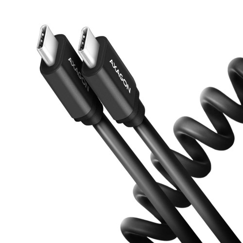 AXAGON BUCM-CM10TB Kabel Twister USB-C - USB-C, 0,6m, USB 2.0, 2.4A, ALU, PVC Czarny