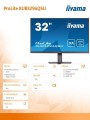 IIYAMA Monitor 31.5 cala XU3294QSU-B1 VA,WQHD,HDMI,DP,USB 3.0,2x2W