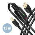 AXAGON Kabel ADR-215B USB 2.0 A-M -> B-M aktywny kabel połączeniowy/wzmacniacz 15m
