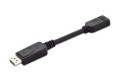 ASSMANN Kabel adapter Displayport 1.1a z zatrzaskiem Typ DP/HDMI A M/Ż czarny 0,15m