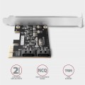 AXAGON PCES-SJ2 Kontroler PCIe 2x wewnętrzny port SATA 6G, chipset JMB582 SP &amp; LP