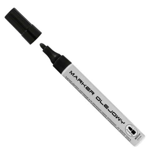 TOMA TO-420 czarny – wodoodporny marker olejowy 2,5 mm do wielu powierzchni.