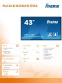 IIYAMA Monitor 43 cale LH4354UHS-B1AG 24/7, IPS, ANDROID.11, 4K, SDM, 2x10W
