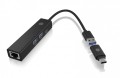 IcyBox Hub IB-HUB1439-LAN 4w1 HUB, 1x USB-C, 2xUSB-A, 1x LAN