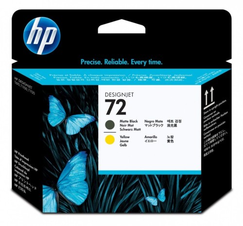 HP Inc. Głowica nr 72 Czarny Matowy &amp; Żółty C9384A