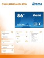 IIYAMA Monitor 86 cali LH8654UHS-B1AG 24/7, IPS, ANDROID.11, 4K, SDM, 2x10W