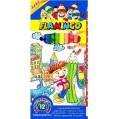 Kredki ołówkowe ﻿trójkątne Flamingo Junior - 12 kolorów