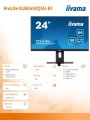 IIYAMA Monitor 23.8 cala ProLite XUB2492QSU-B1 IPS,QHD,USB-C,100Hz,3xUSB(3.2),HDMI,DP  300cd/m2,FreeSync,2x2W,HAS(150mm),PIVOT