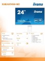 IIYAMA Monitor 24 cale XUB2497HSN-W2 IPS, USB-C Dock, HDMI, DP, 300cd, Pivot, HAS, biały