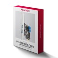 AXAGON PCEU-232RS Kontroler PCIe 2+2x port USB 3.2 GEN 1, UASP, SP &amp; LP 15-pin SATA zasilacz