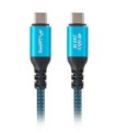 Lanberg Kabel USB-C M/M USB4 1.5M 240W 60HZ czarno-niebieski