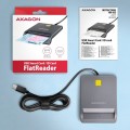 AXAGON CRE-SM3TC Czytnik kart identyfikacyjnych USB-C, 1.2m kabel