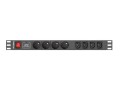 LANBERG Listwa zasilająca Rack PDU 1U 4x PL + 4x IEC C13 2m 10A czarna