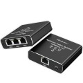 Qoltec Rozdzielacz Splitter Ethernet mini SWITCH 1x3 RJ45 | 1000Mb/s |  USB-C | Aluminium