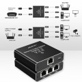 Qoltec Rozdzielacz Splitter Ethernet mini SWITCH 1x3 RJ45 | 1000Mb/s |  USB-C | Aluminium